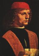  Leonardo  Da Vinci Portrait of a Musician oil